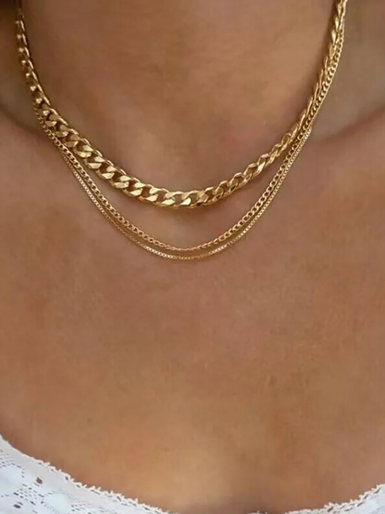 Geometric Artificial Jewellery - Multi-Layer Necklace