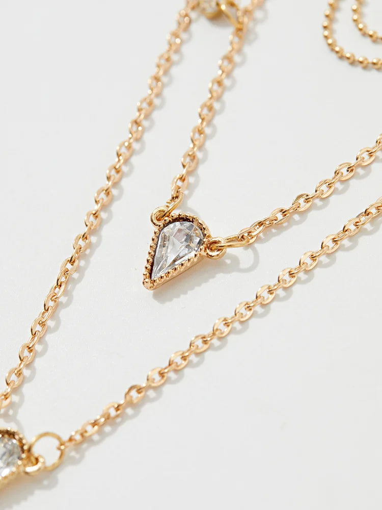 Rhinestone Artificial Jewellery - Multi-Layer Necklace