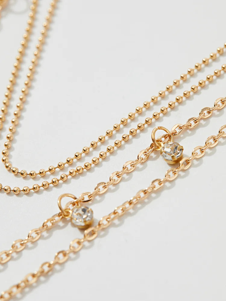 Rhinestone Artificial Jewellery - Multi-Layer Necklace