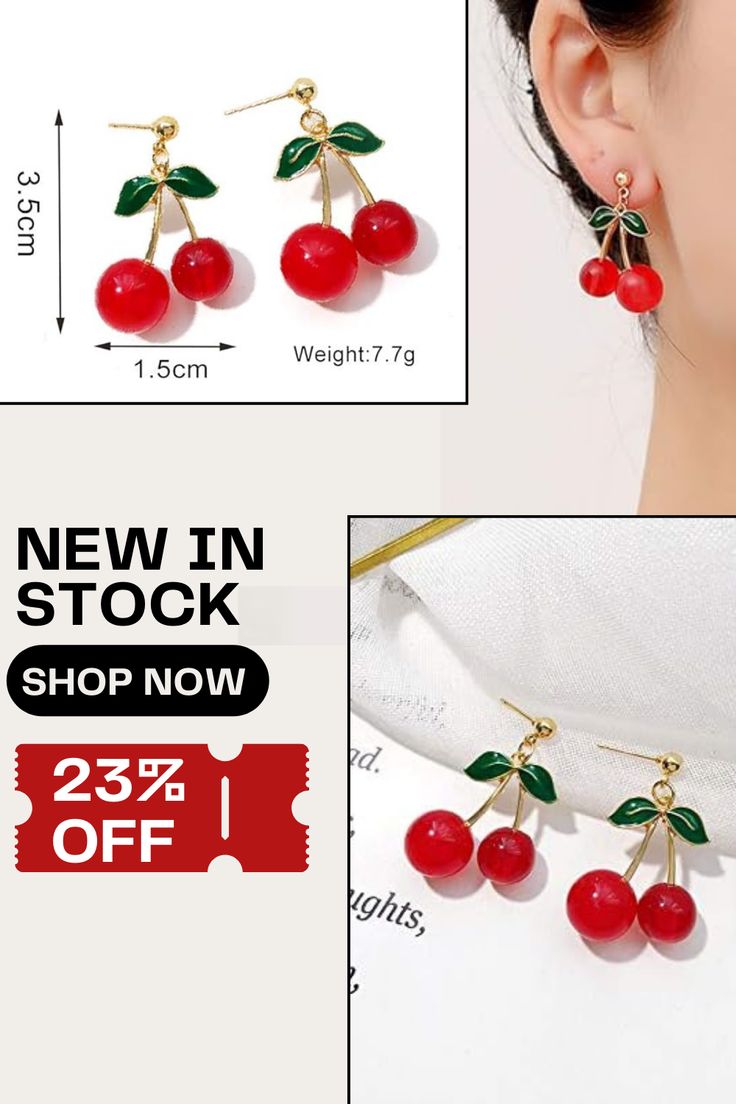 Cherry Tassel Dangle Earrings