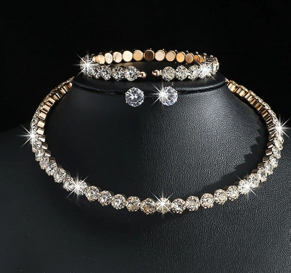Rhinestone Imitation/Artificial Jewellery 3Pcs