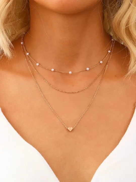 Heart Artificial Jewellery - Necklace Set