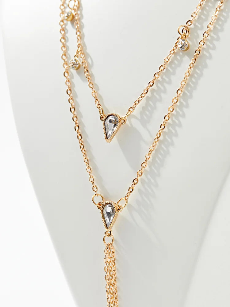 Rhinestone Artificial Jewellery - Multi-Layer Necklace