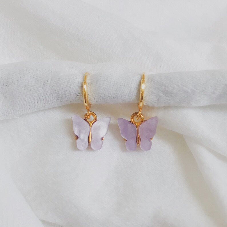 butterfly purple earring