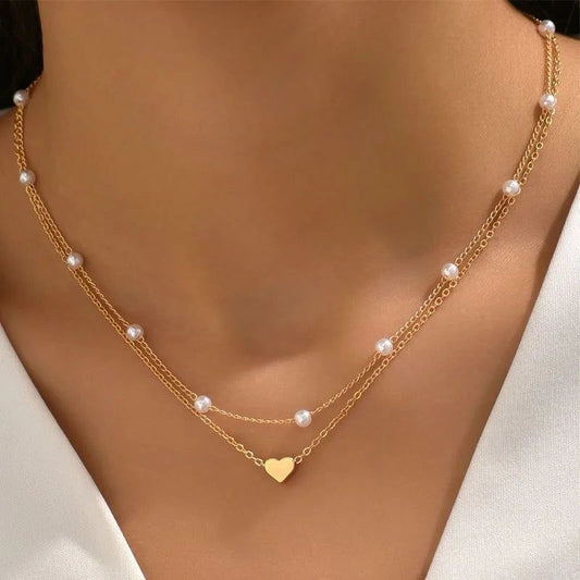 pearl heart necklace