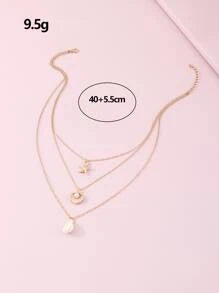Shell & Starfish Pendant Layered Necklace