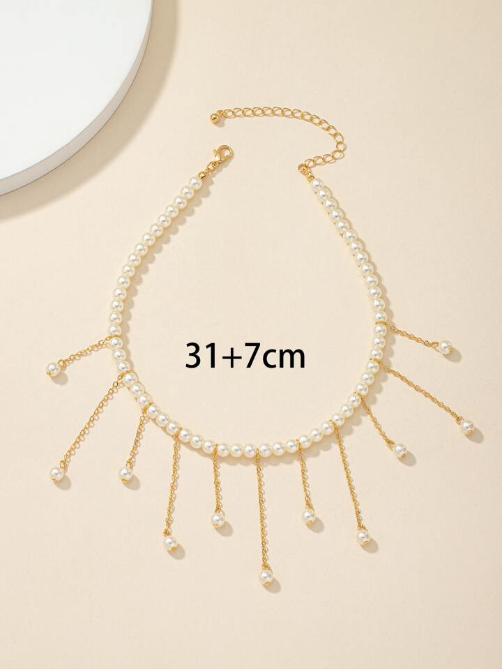 Faux Pearl Decor Necklace