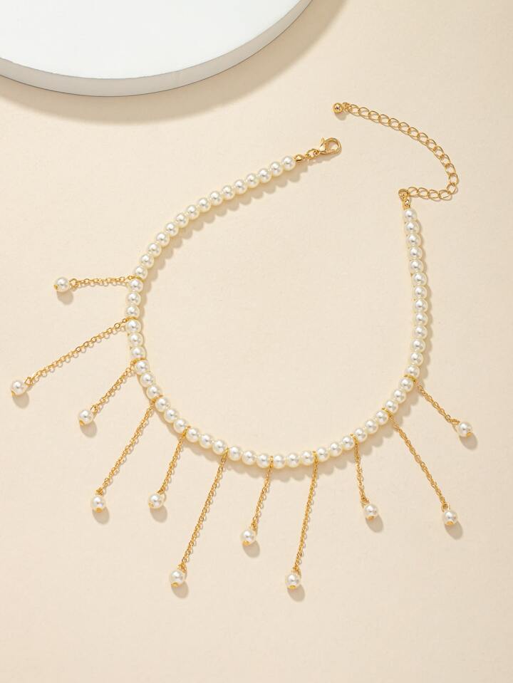 Faux Pearl Decor Necklace