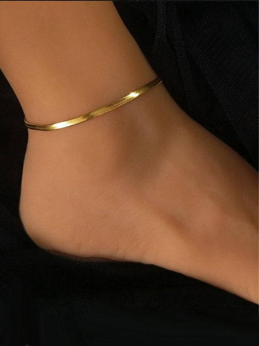 1 Piece Snake Anklet for Women Men Girls Beach Stainless Steel Anklets Fashion Jewelry