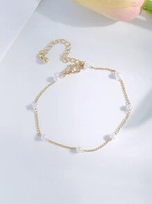 One Piece Of Elegant Faux Pearl Chain Bracelet Perfect For Daily Wear