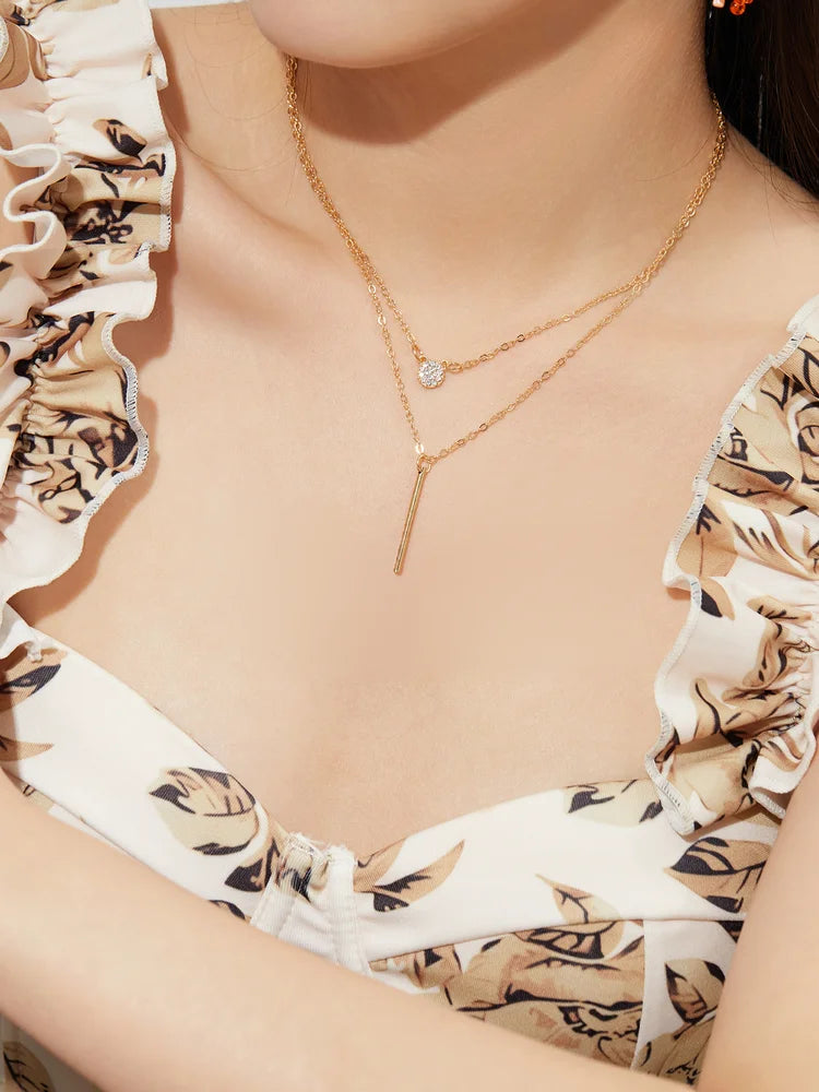 Geometric Artificial Jewellery - Multi-Layer Necklace