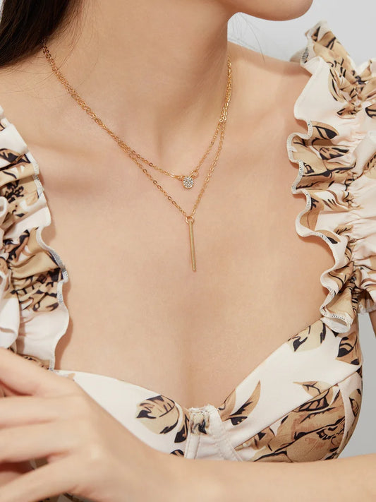 Geometric Artificial Jewellery - Multi-Layer Necklace