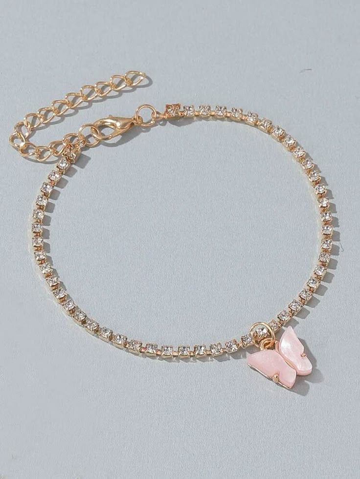 Girls Butterfly Charm Anklet