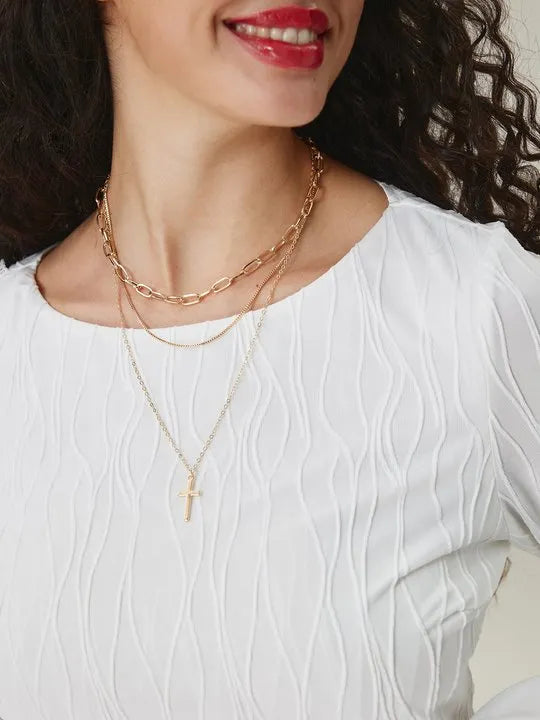 Geometric Artificial Jewellery - Multi-Layer Necklace