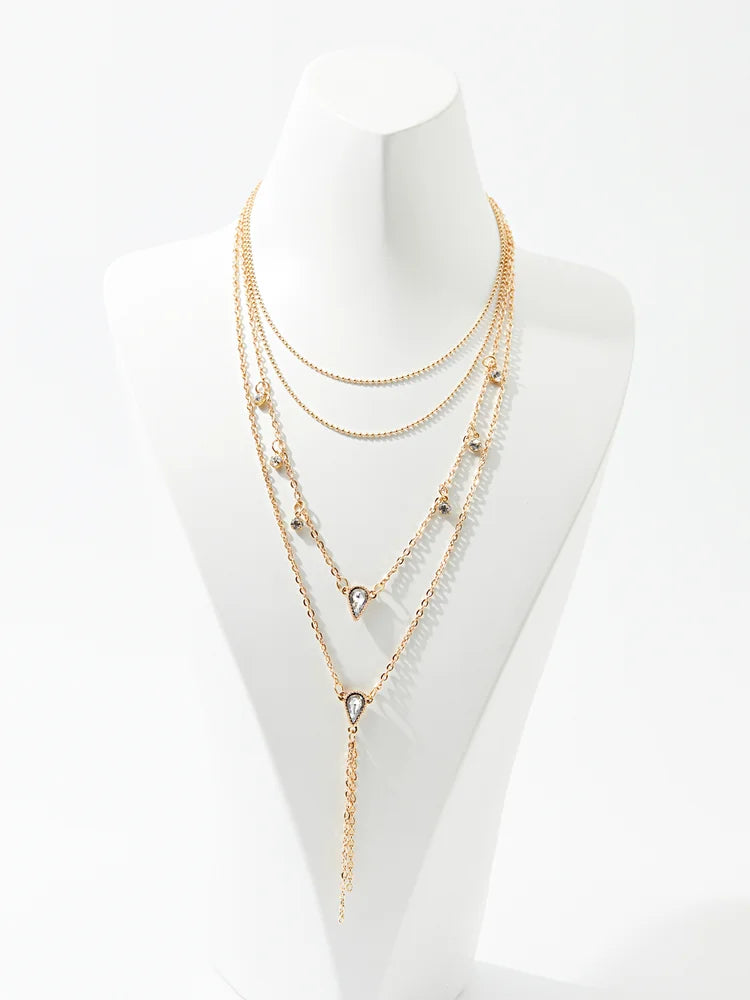 Rhinestone Artificial Jewellery - Multi-Layer Necklace