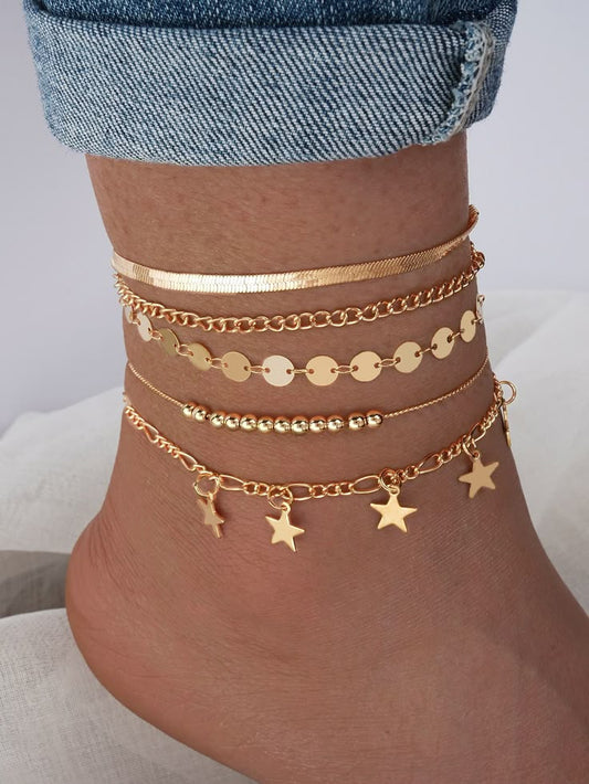 5pcs Star Charm Anklet