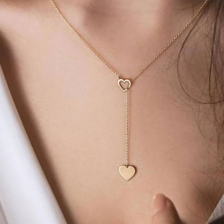 Heart Artificial jewellery - Pendant Necklace Love Letter to Tiny, Dainty Jewelry