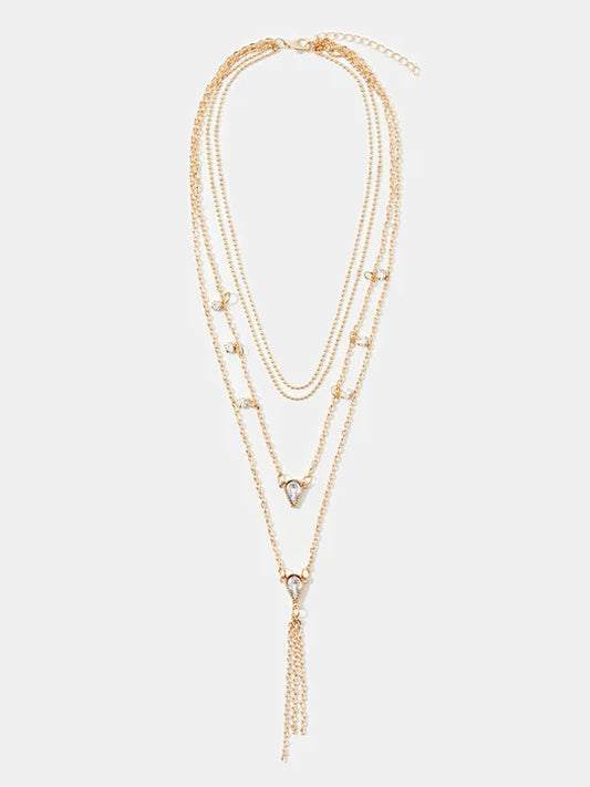Rhinestone Artificial Jewellery - Multi-Layer Necklace
