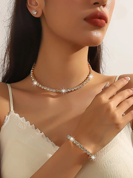 Rhinestone Imitation/Artificial Jewellery 3Pcs