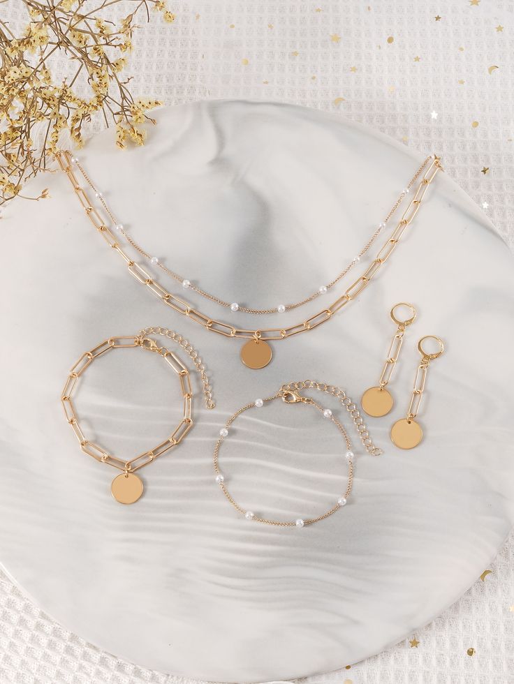 Disc Decor Jewelry Set
