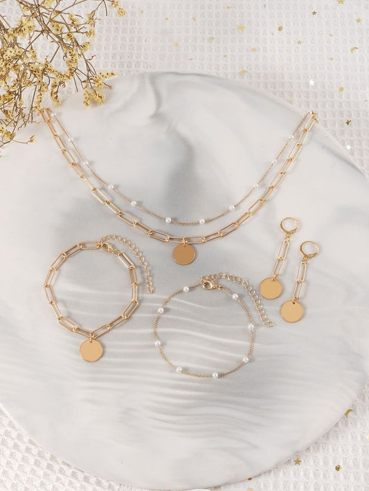 Disc Decor Jewelry Set