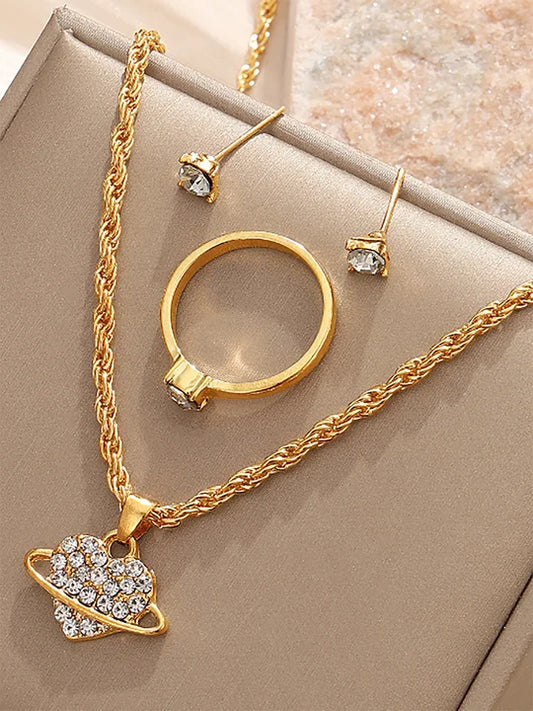 Rhinestone Imitation/Artificial Jewellery 4Pcs