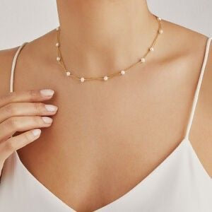 Faux Pearl Dainty Beaded Necklace