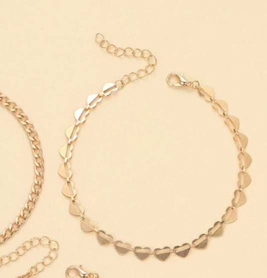 Heart anklets