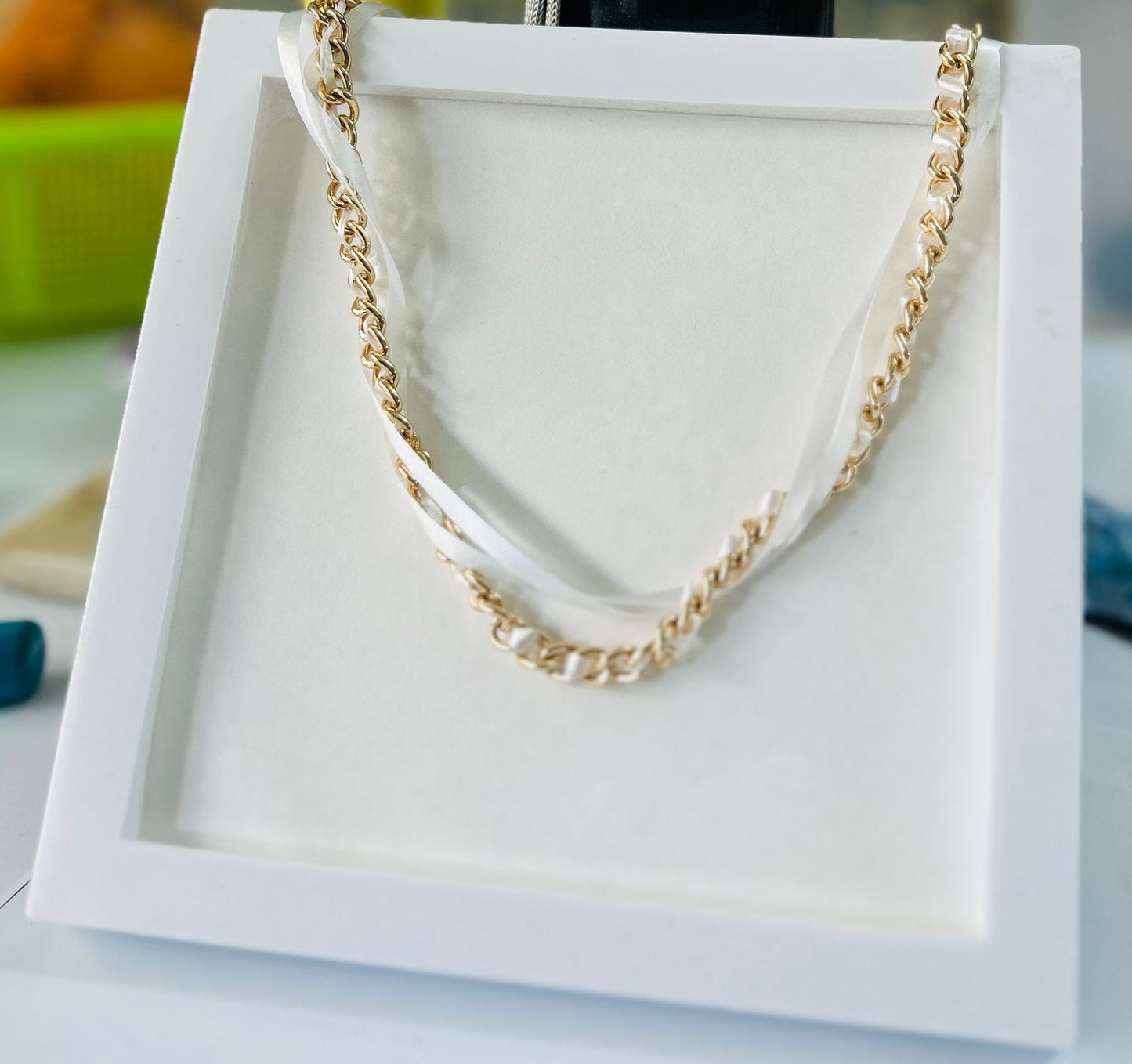 Three layers lace white Necklace