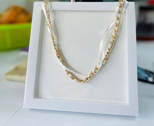 Three layers lace white Necklace
