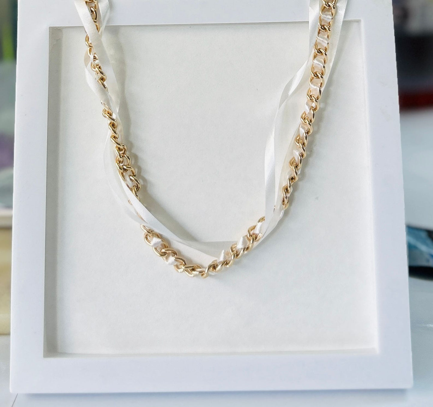 Three layers lace white Necklace