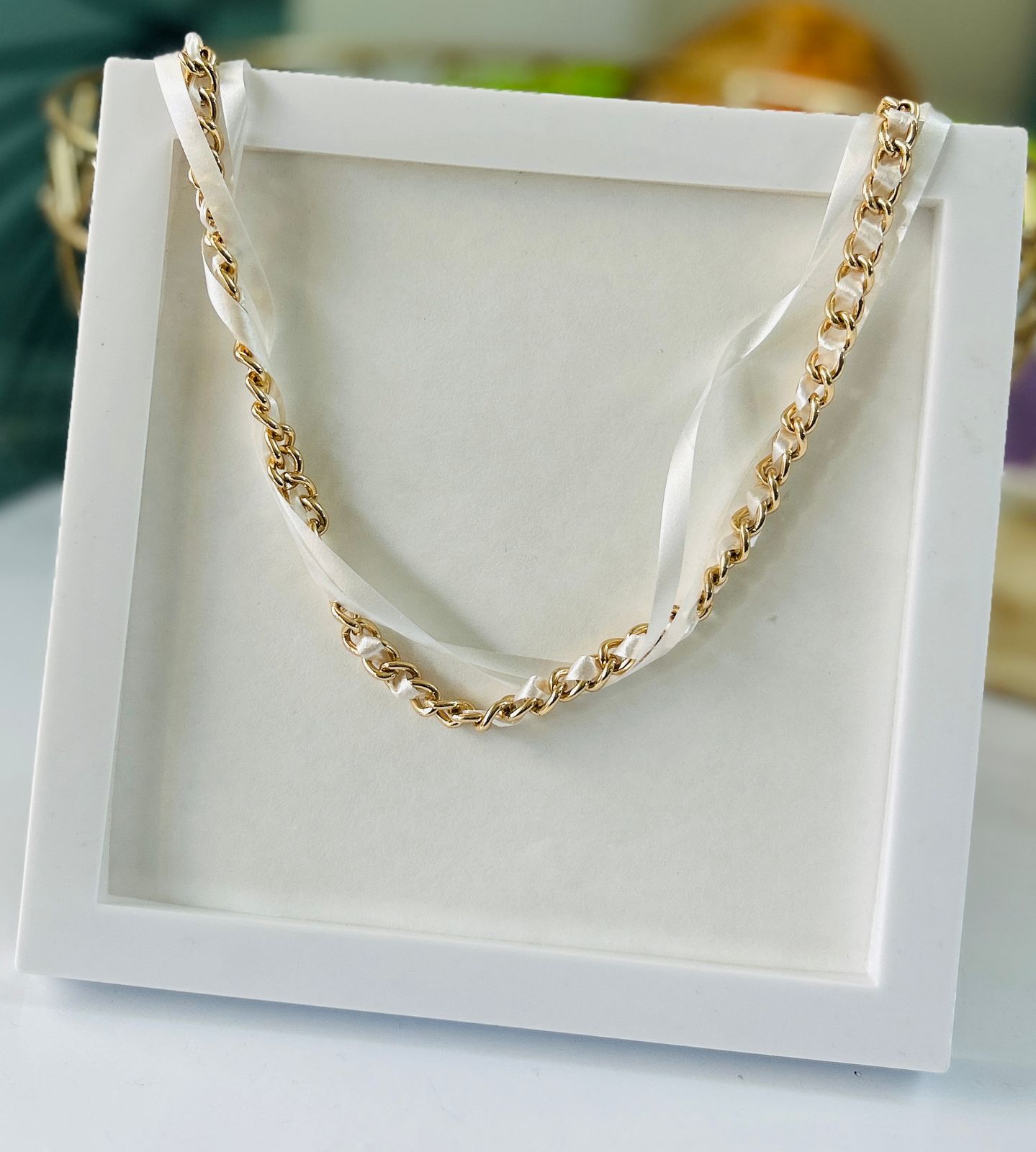 Three layers lace white Necklace
