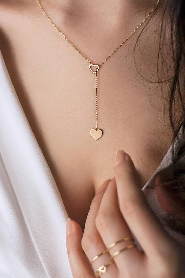 Heart Artificial jewellery - Pendant Necklace Love Letter to Tiny, Dainty Jewelry