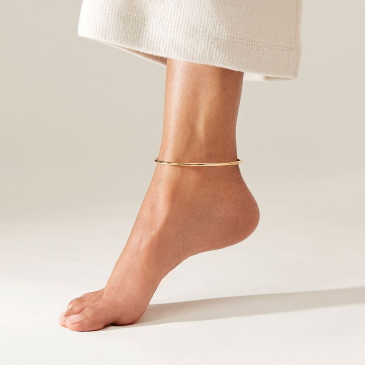 New Gold Plated Flat Herringbone Ankle Bracelet Anklet