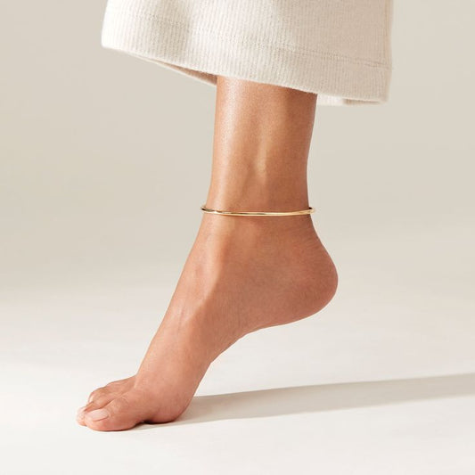 New Gold Plated Flat Herringbone Ankle Bracelet Anklet