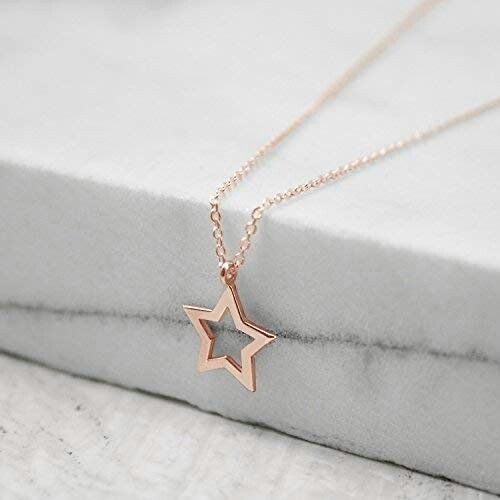 Star Necklace Pendant, Star Charm Necklace Birthday Gift for Her, Celestial Jewelry
