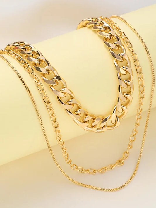 Geometric Artificial Jewellery - Multi-Layer Necklace