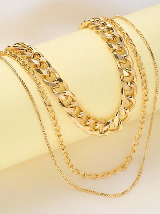 Geometric Artificial Jewellery - Multi-Layer Necklace