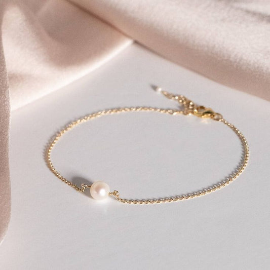 Sterling  Gold Filled Pearl Bracelet