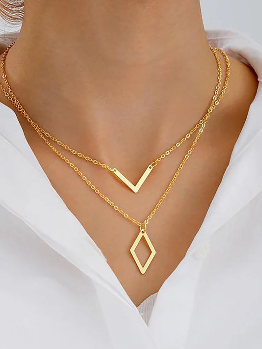 Geometric Artificial Jewellery - Necklace Set