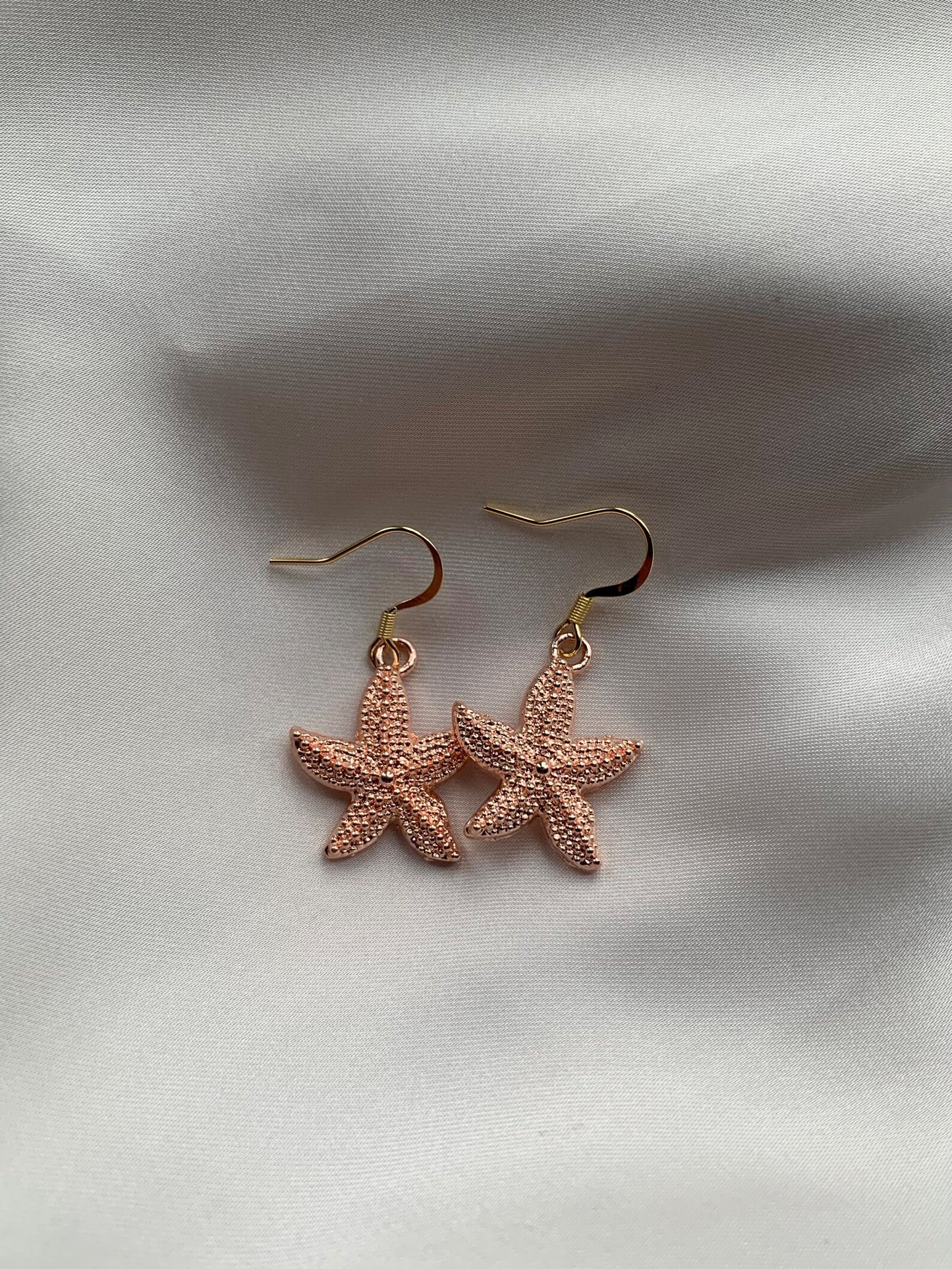 Starfish Earrings Beachy Earrings Rose Gold Star Fish Earrings Chic Beach Theme Earrings
